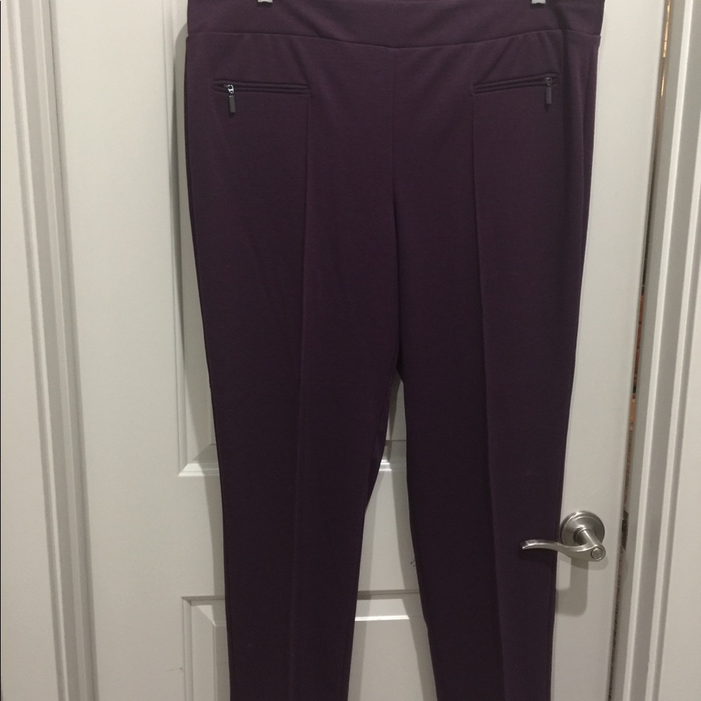 George purple knit ponte slacks